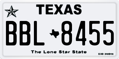 TX license plate BBL8455