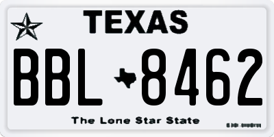 TX license plate BBL8462