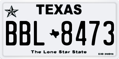 TX license plate BBL8473