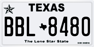 TX license plate BBL8480