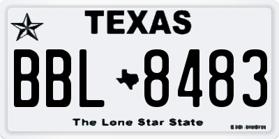 TX license plate BBL8483