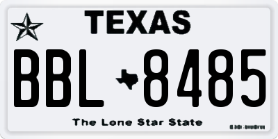 TX license plate BBL8485