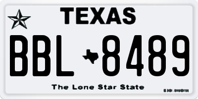 TX license plate BBL8489