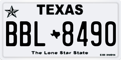 TX license plate BBL8490