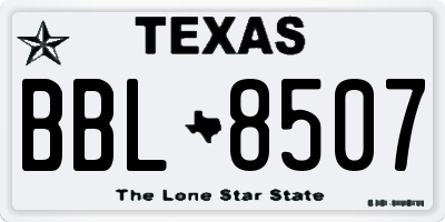 TX license plate BBL8507