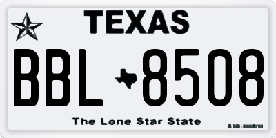 TX license plate BBL8508
