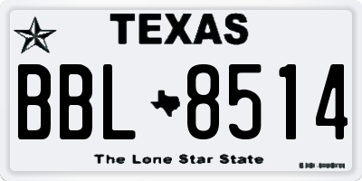 TX license plate BBL8514