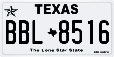 TX license plate BBL8516