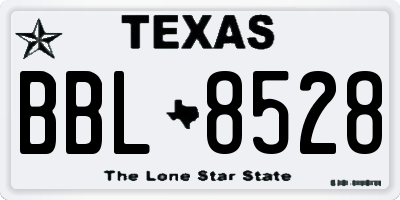 TX license plate BBL8528