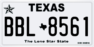 TX license plate BBL8561