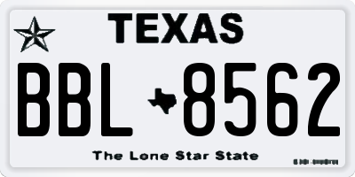 TX license plate BBL8562