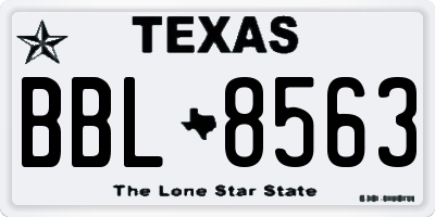 TX license plate BBL8563