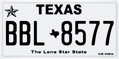 TX license plate BBL8577