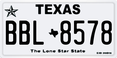 TX license plate BBL8578