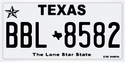 TX license plate BBL8582