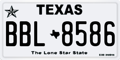 TX license plate BBL8586