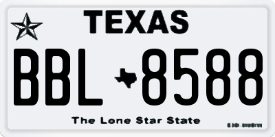 TX license plate BBL8588