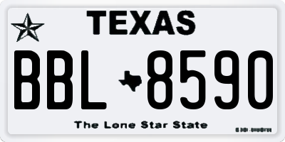 TX license plate BBL8590