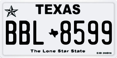 TX license plate BBL8599
