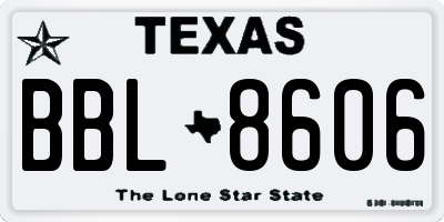 TX license plate BBL8606