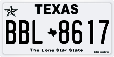 TX license plate BBL8617