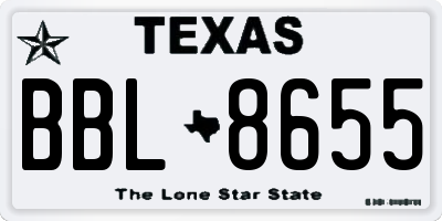 TX license plate BBL8655