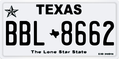 TX license plate BBL8662