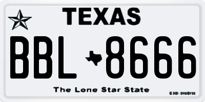 TX license plate BBL8666