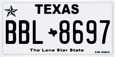 TX license plate BBL8697