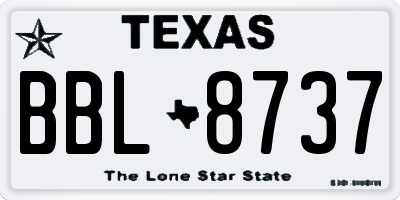 TX license plate BBL8737