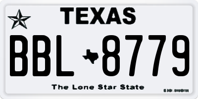 TX license plate BBL8779