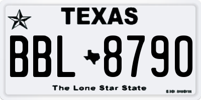 TX license plate BBL8790
