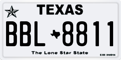 TX license plate BBL8811