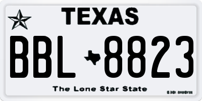 TX license plate BBL8823