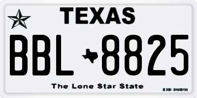 TX license plate BBL8825