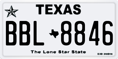TX license plate BBL8846