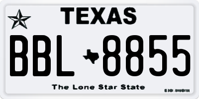 TX license plate BBL8855