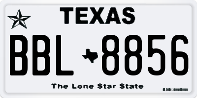 TX license plate BBL8856