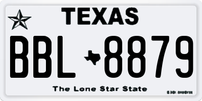 TX license plate BBL8879
