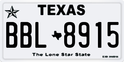 TX license plate BBL8915