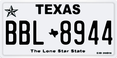 TX license plate BBL8944