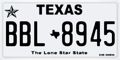 TX license plate BBL8945