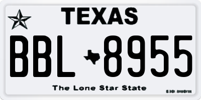 TX license plate BBL8955