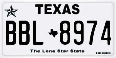 TX license plate BBL8974