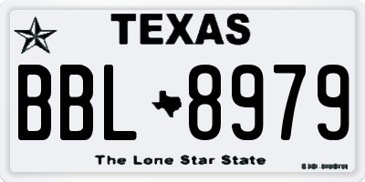 TX license plate BBL8979