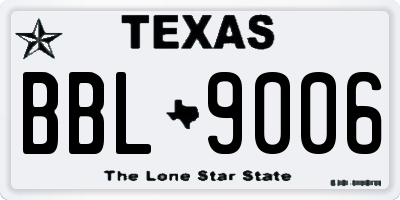 TX license plate BBL9006