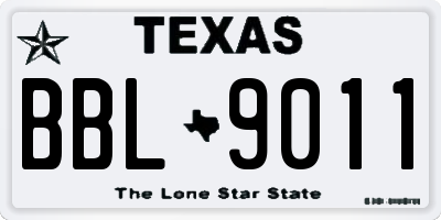 TX license plate BBL9011