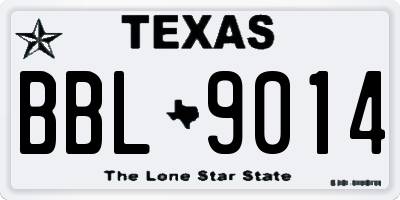 TX license plate BBL9014