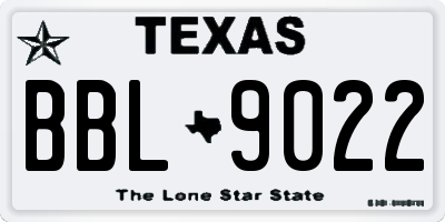 TX license plate BBL9022