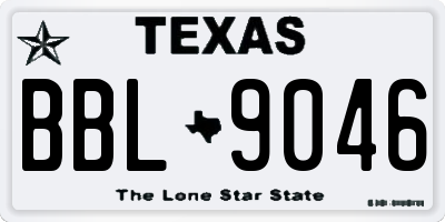 TX license plate BBL9046